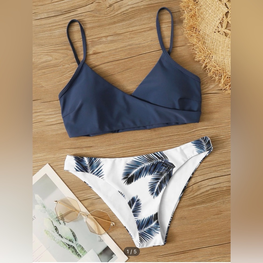 SHEIN Criss Cross Floral Bikini